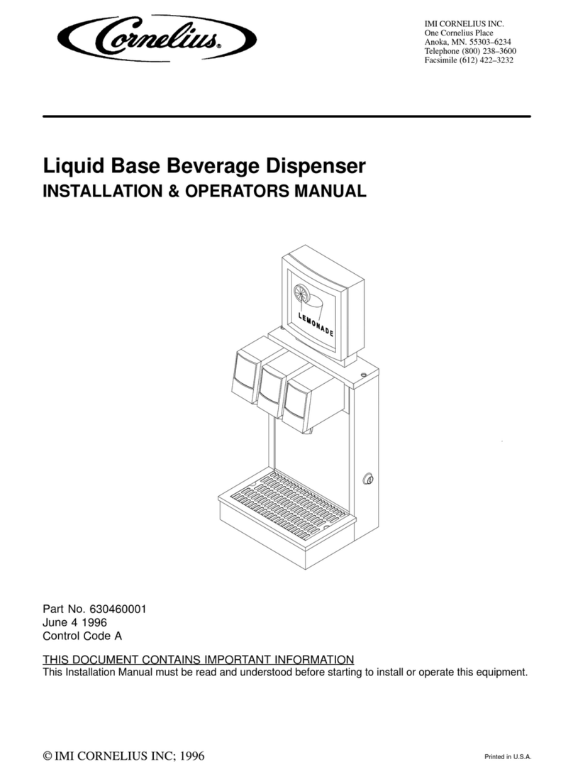 Cornelius Liquid Base Beverage Dispenser Installation & operation manuals