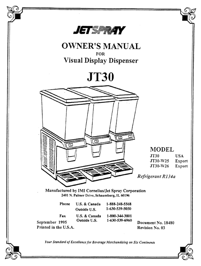 Cornelius JetSpray JT30-W25 owner's manual Cornelius JetSpray JT30-W25 owner's manual