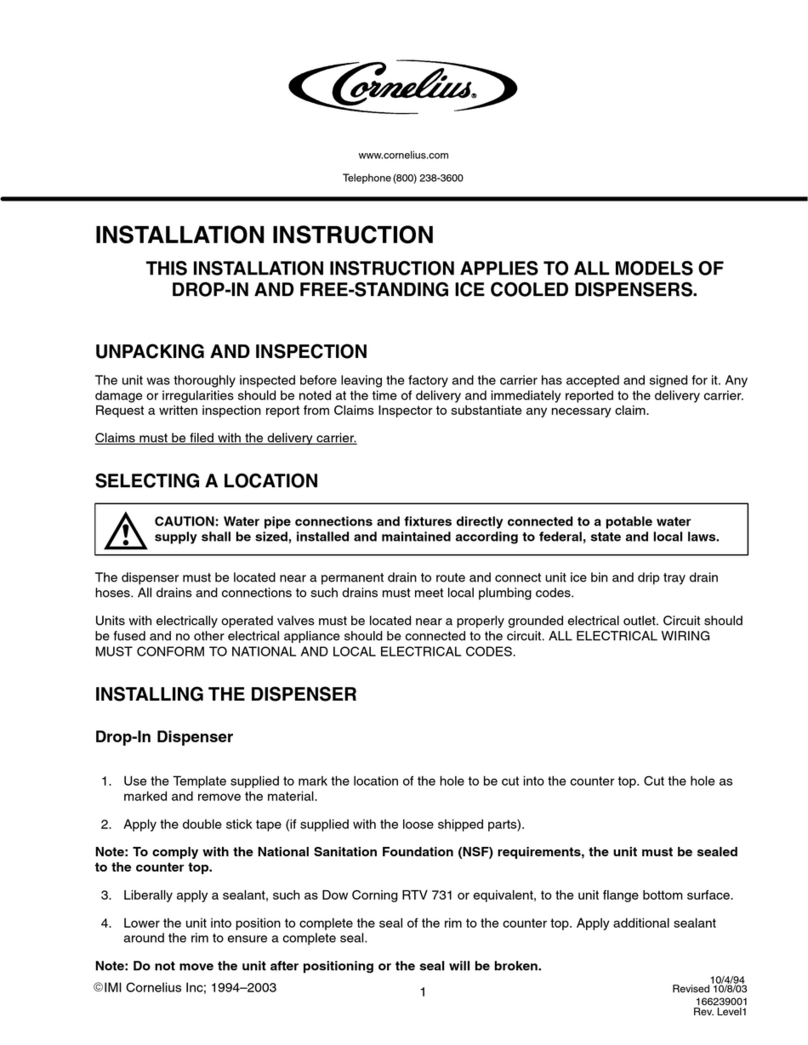 Cornelius Drop-In and Free-Standing Ice Cooled... User manual
