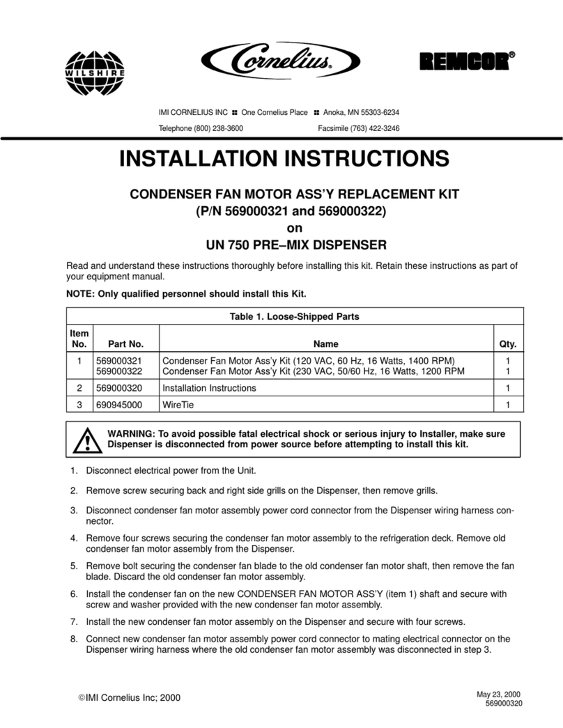 Cornelius Agitator Motor Universal 750 User manual