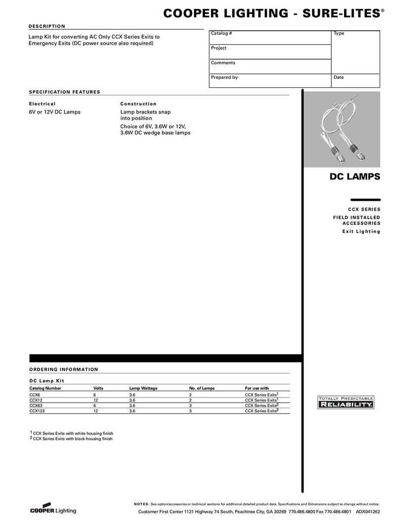 Cooper Lighting Sure-Lites CCX Series Specifications