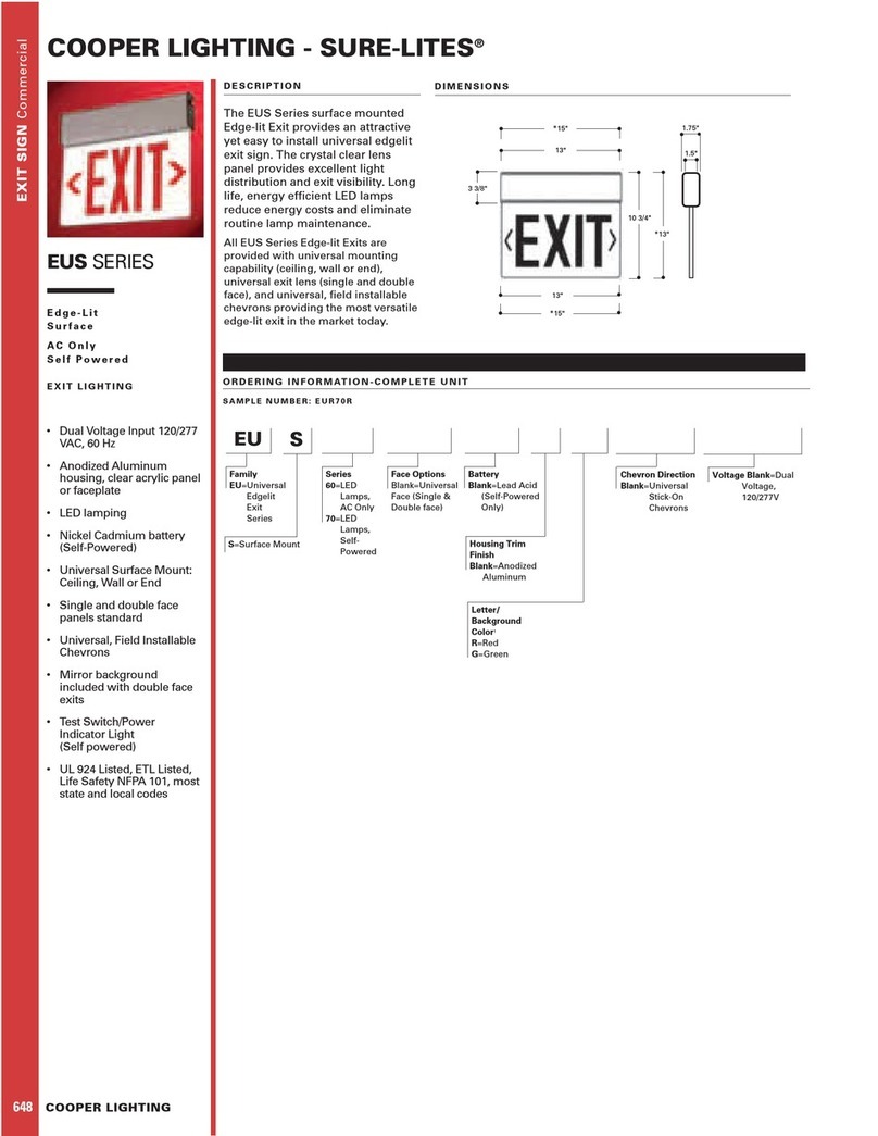 Cooper Lighting SURE-LITES EUS Series User manual