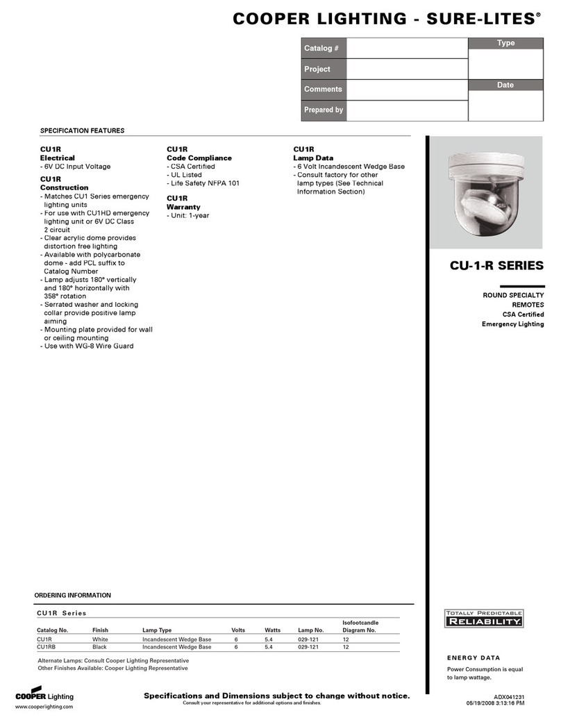 Cooper Lighting Sure-Lites CU-1-R Series User manual