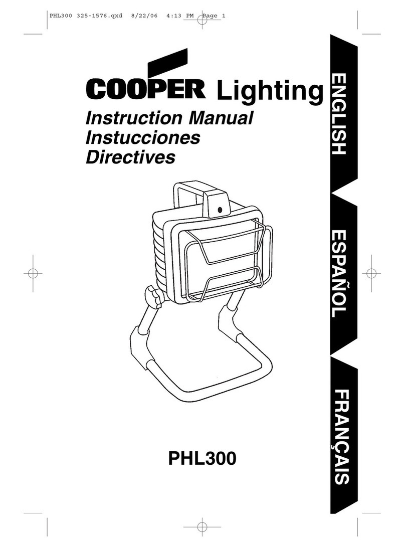 Cooper Lighting PHL300 instruction manual