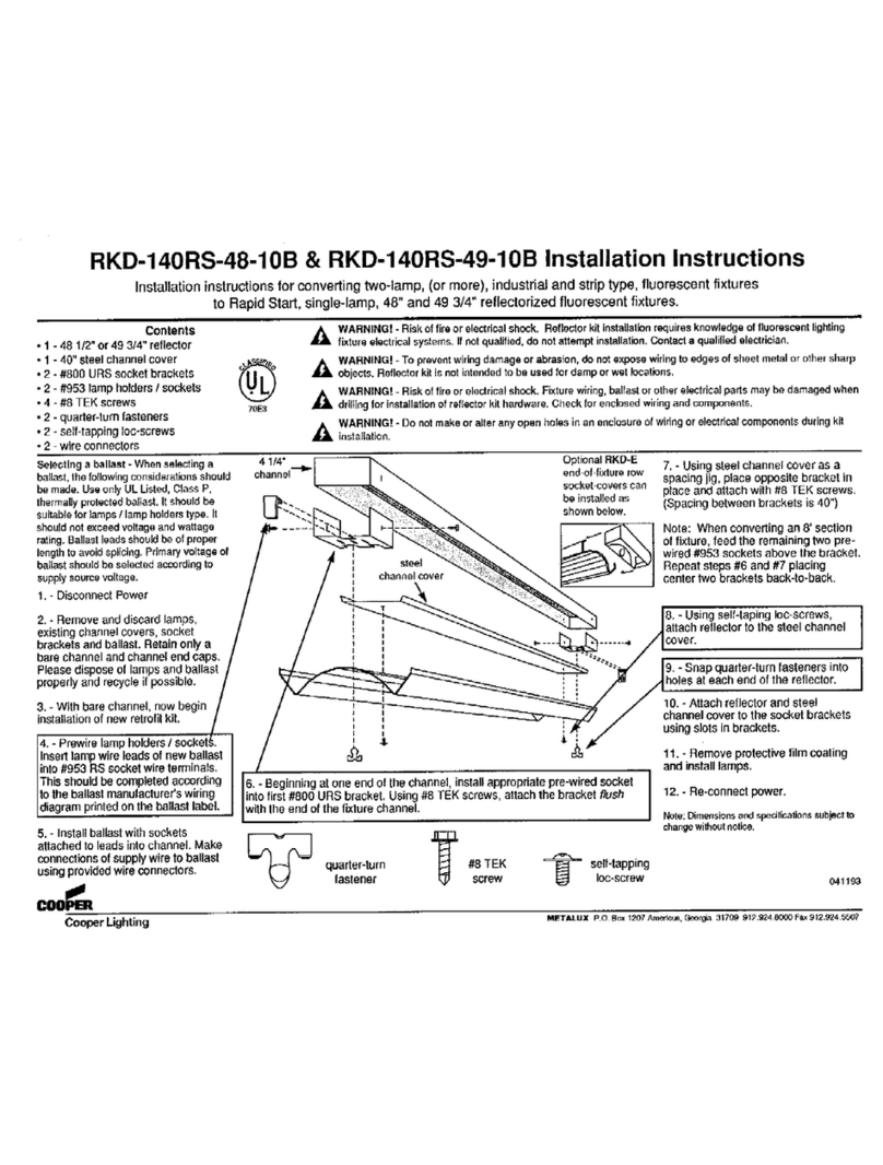 Cooper Lighting RKD-140RS-48-10B User manual
