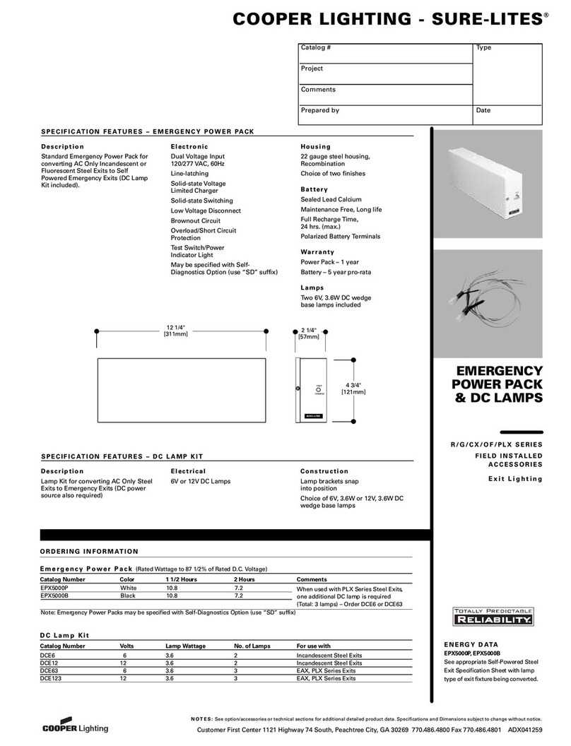 Cooper Lighting G Series User manual