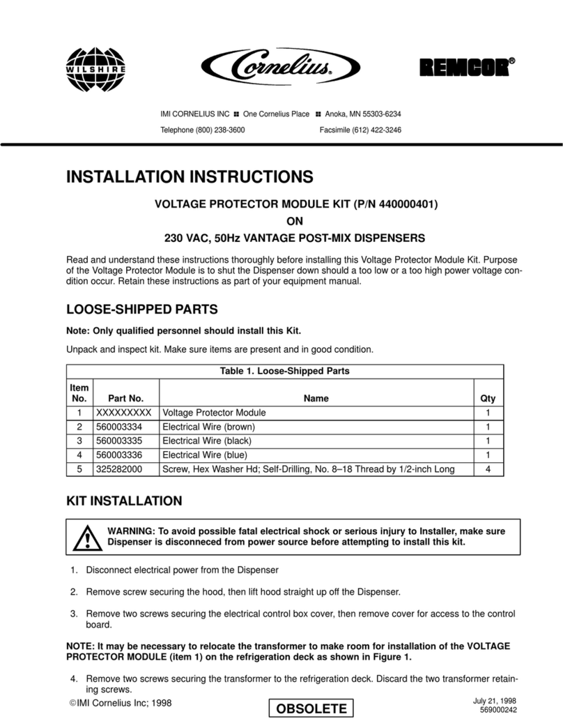 Cornelius 230 VAC installation instructions Cornelius 230 VAC installation instructions