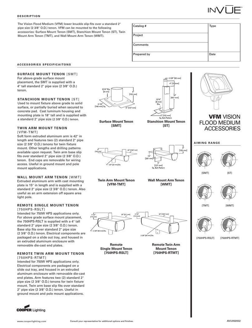 Cooper Lighting VFM Vision AVU050932 User manual
