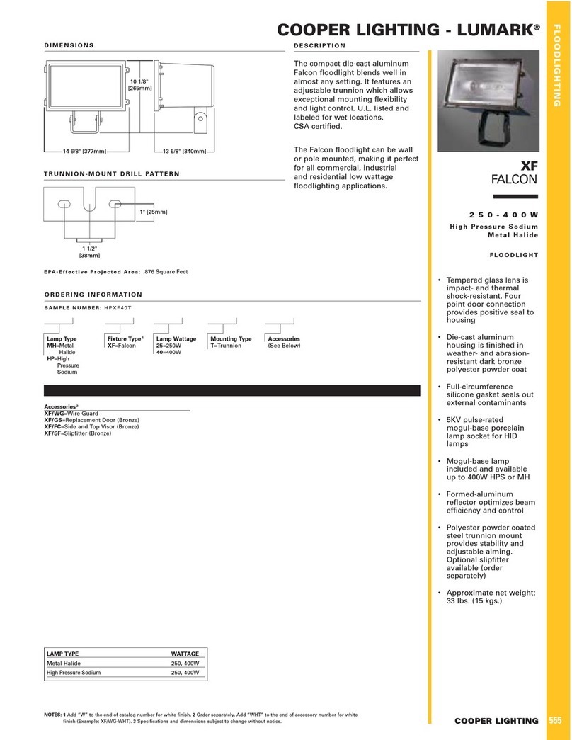 Cooper Lighting XF Falcon User manual