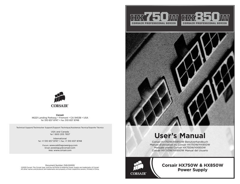 Corsair Professional HX750W User manual