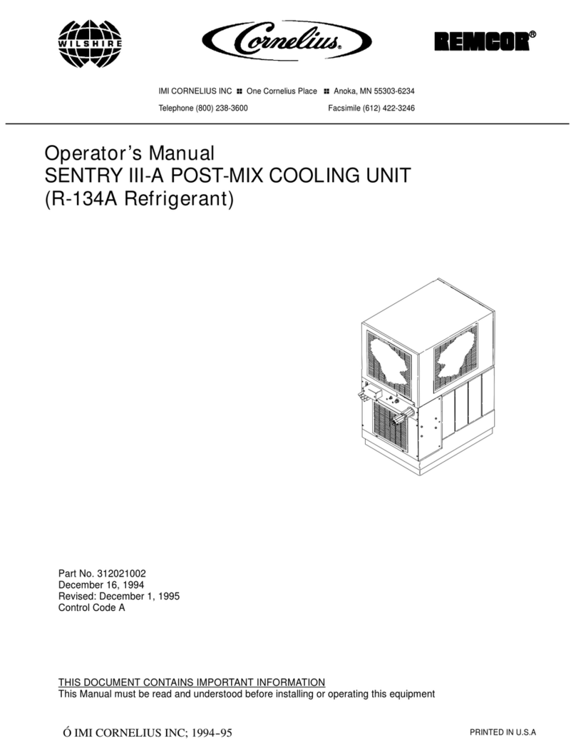 Cornelius REMCOR R-134A Operator's manual