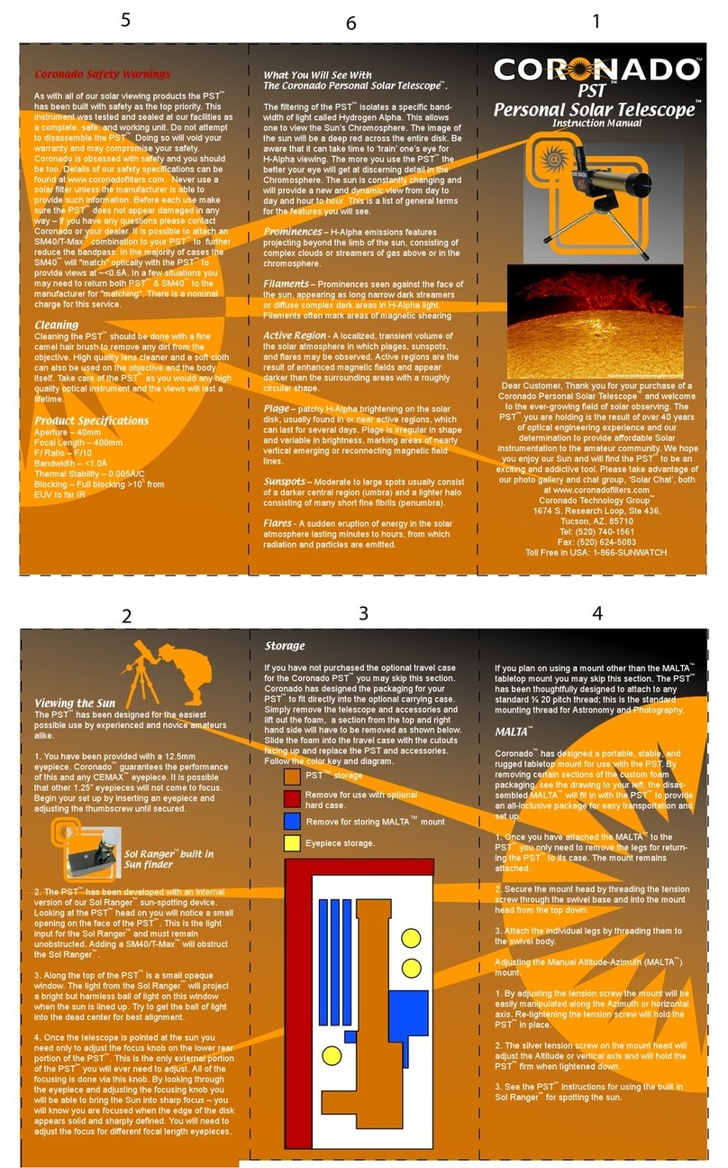 Coronado Telescope instruction manual