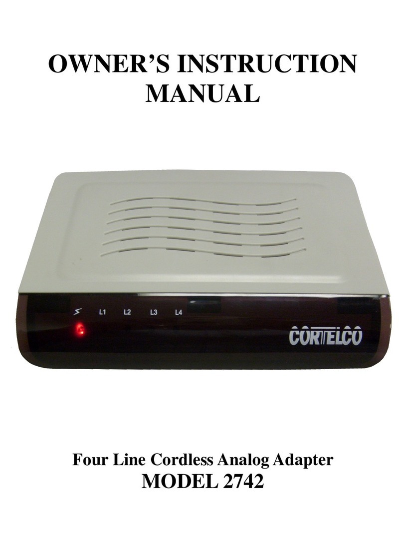 Cortelco FOUR LINE CORDLESS ANALOG ADAPTER 2742 Owner's instruction manual Cortelco FOUR LINE CORDLESS ANALOG ADAPTER 2742 Owner's instruction manual