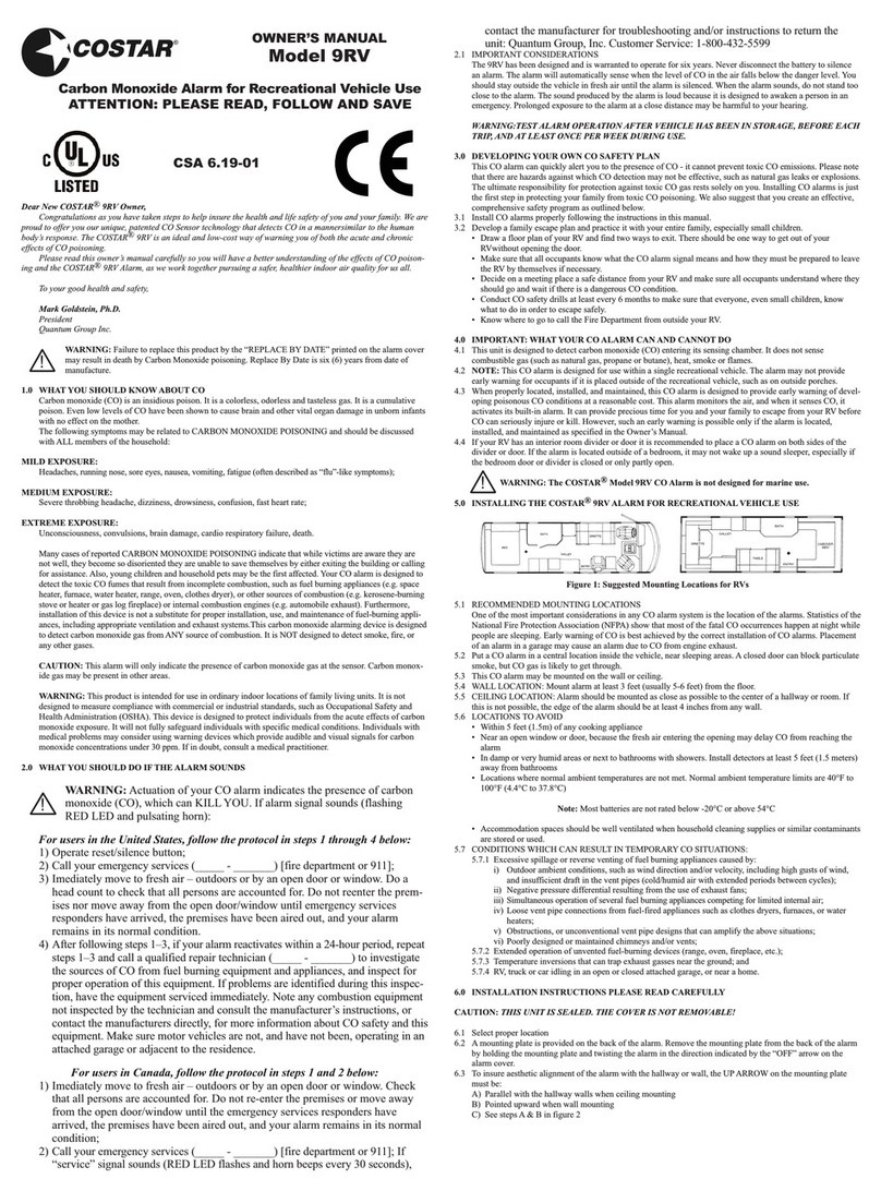Costar 9RV User manual