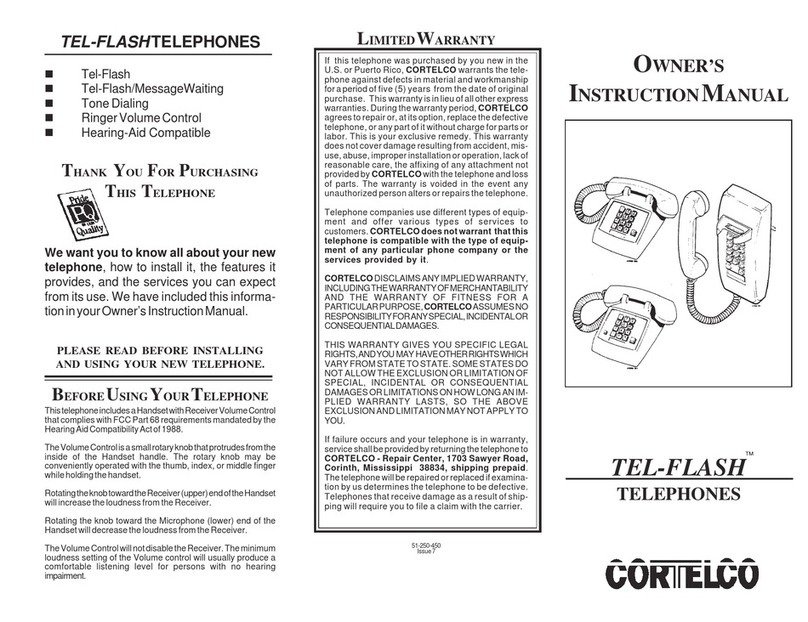 Cortelco Tel-Flash 2500 Setup guide