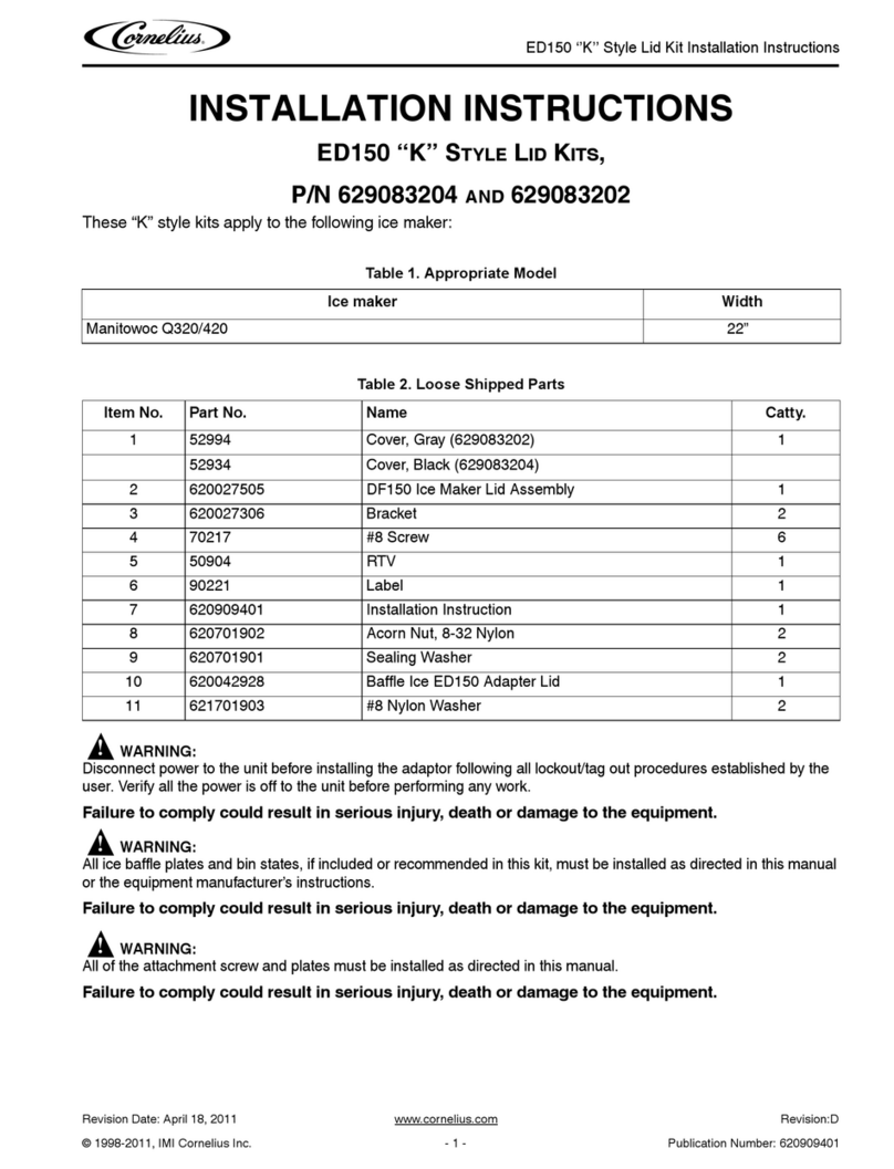 Cornelius P/N 629083202 installation instructions