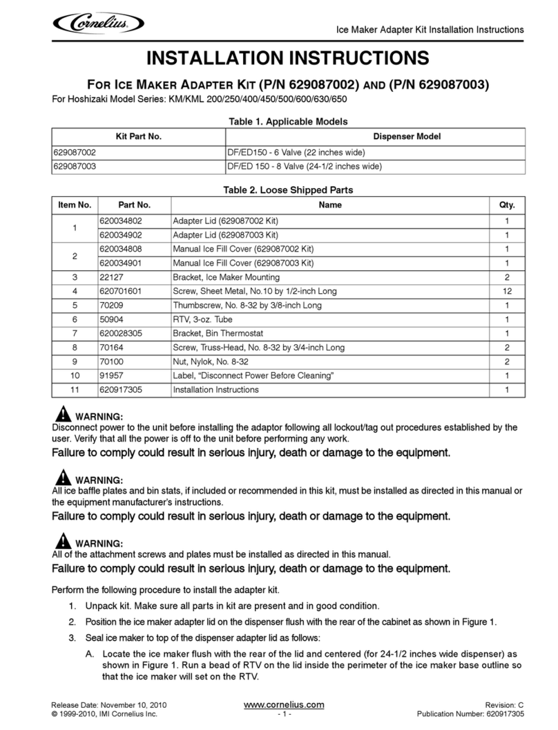 Cornelius P/N 629087002 User manual