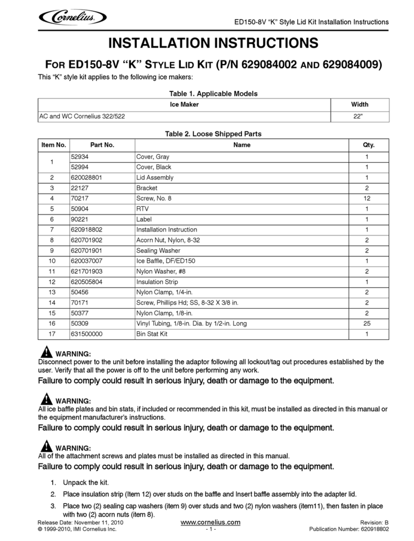 Cornelius P/N 620028801 installation instructions