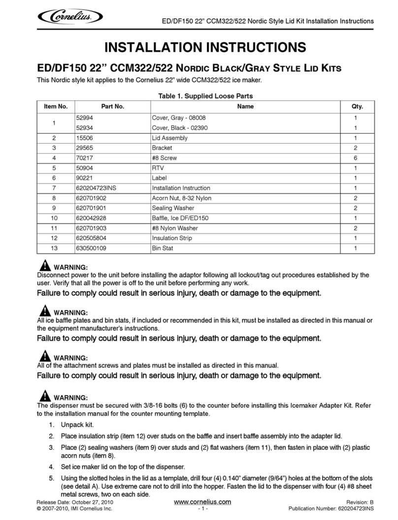 Cornelius Nordic Black/Gray Style Lid CCM522 User manual