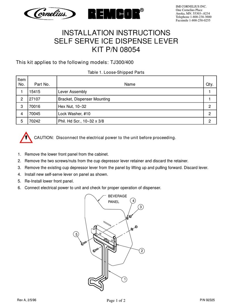 Cornelius KIT P/N 08054 TJ300 User manual