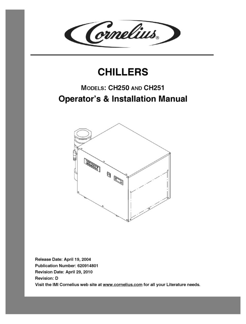 Cornelius Chiller  ("CH" Series) CH 250 Operator's & installation manual
