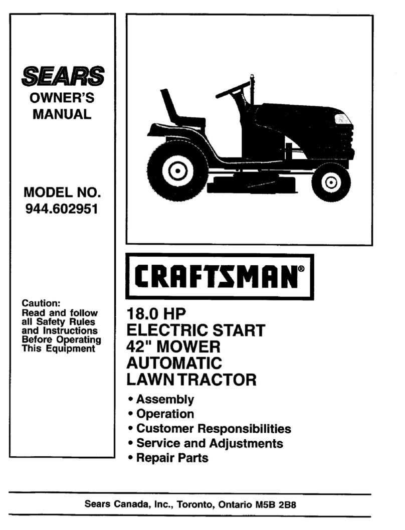 Craftsman ELECTRIC START 42" MOWER AUTOMATIC LAWN TRACTOR... owner's manual