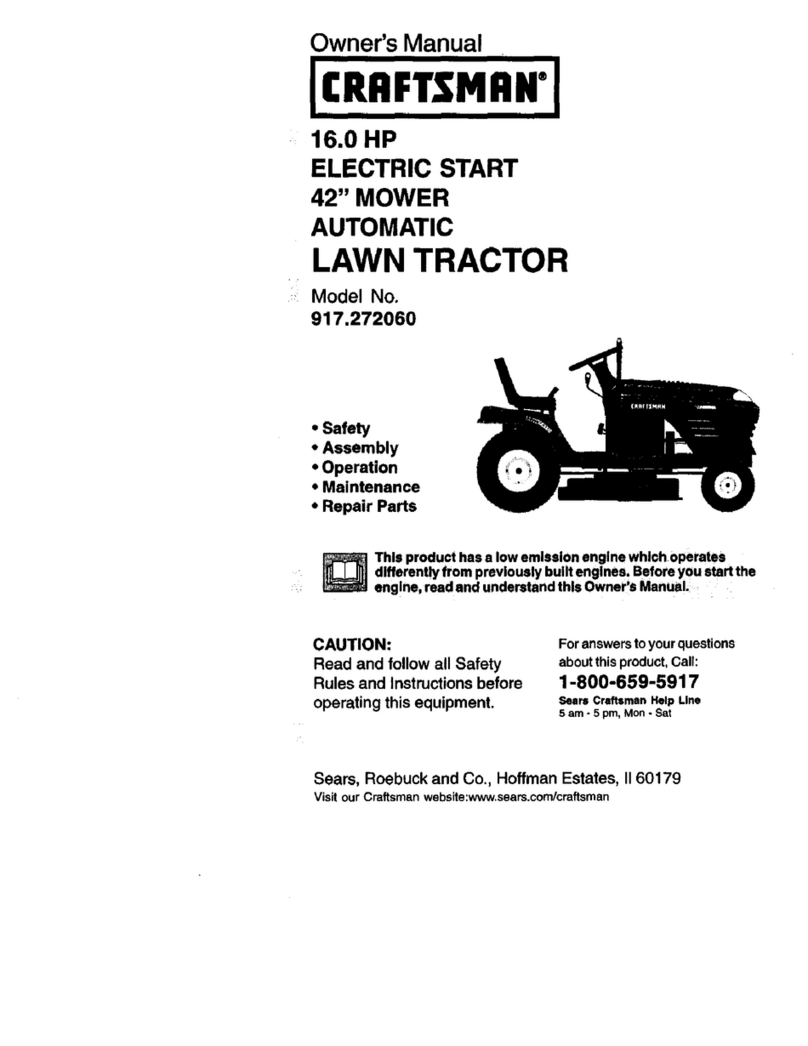 Craftsman AUTOMATIC LAWN TRACTOR 917.27206 owner's manual