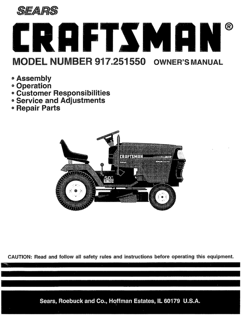 Sears 917O251550 owner's manual