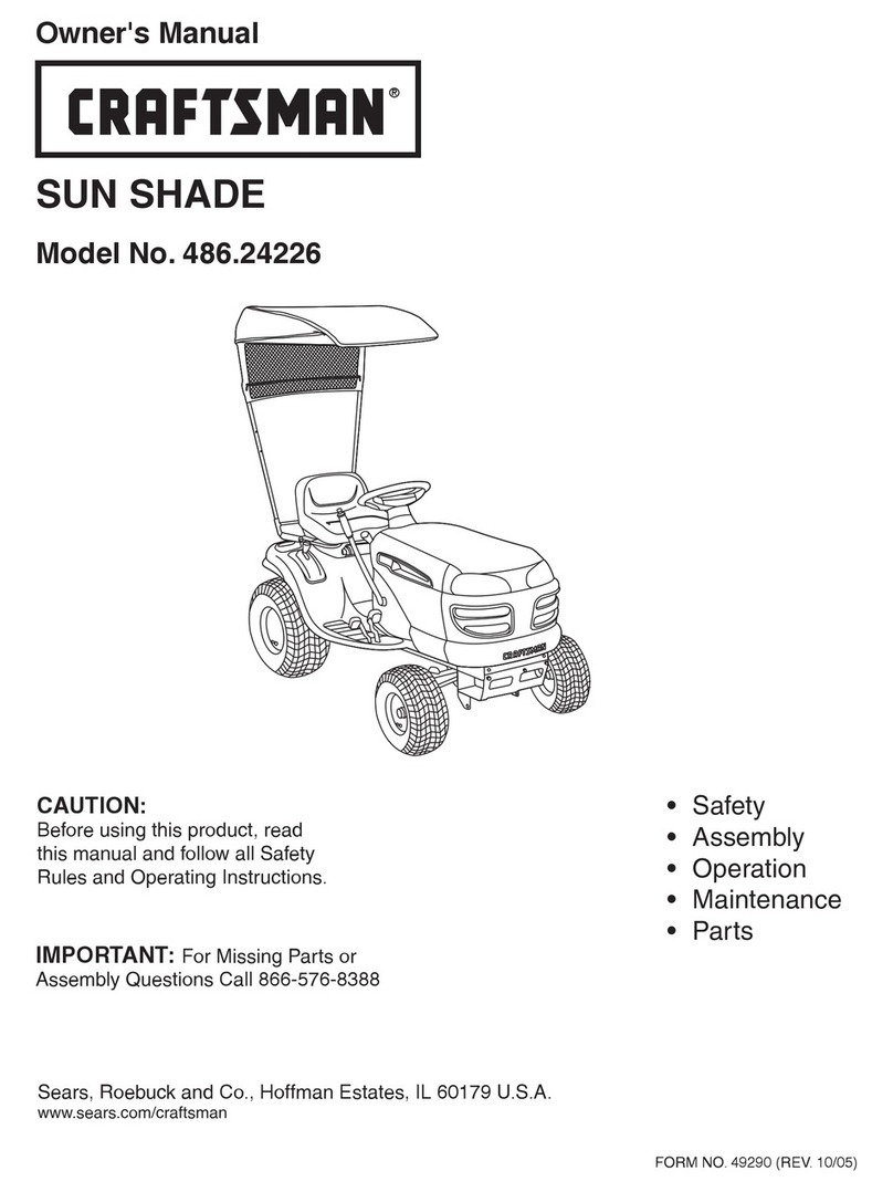 Craftsman Sun Shade 486.24226 User manual