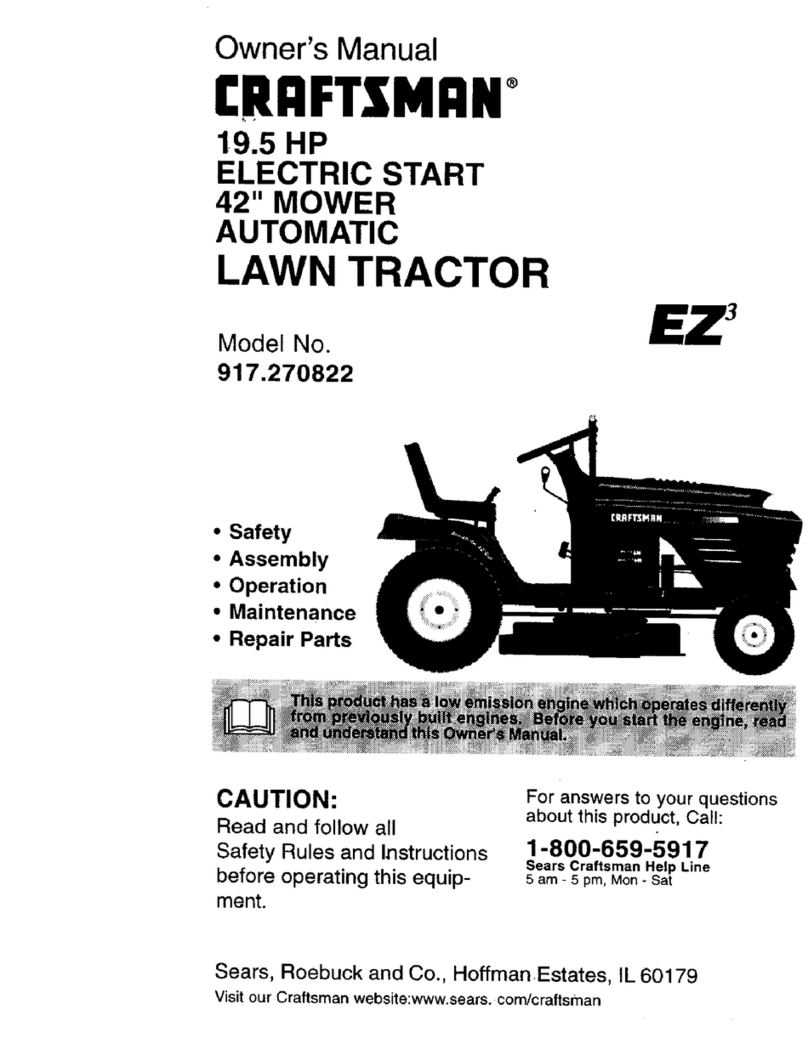 Craftsman LAWN TRACTOR 917.270822 User manual
