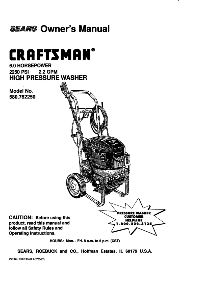 Craftsman HIGH PRESSURE WASHER 580.76225 User manual