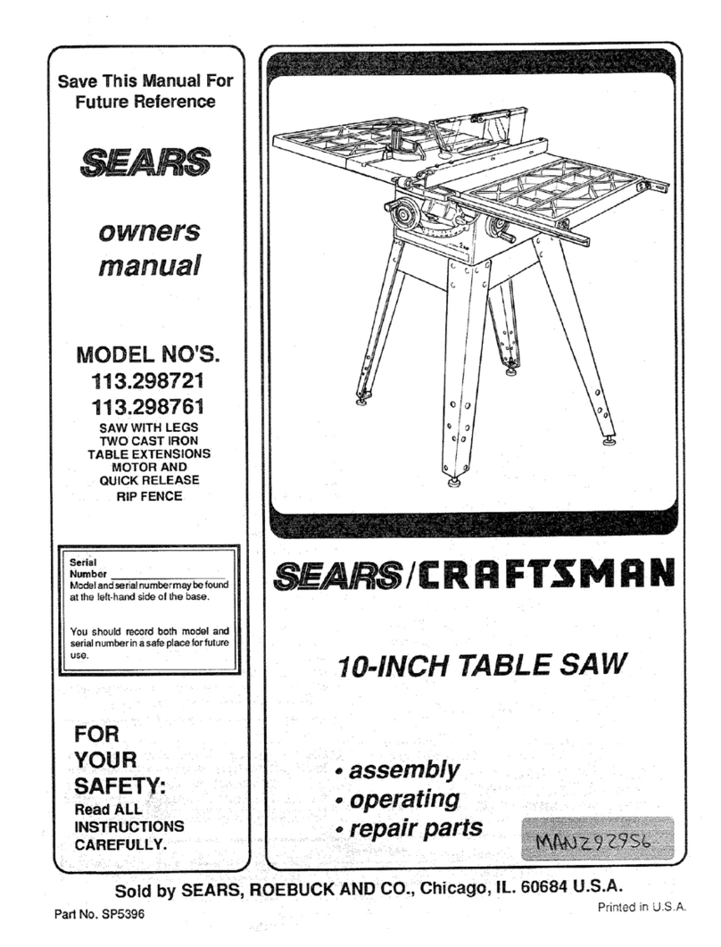 Sears Craftsman 113.298721 owner's manual