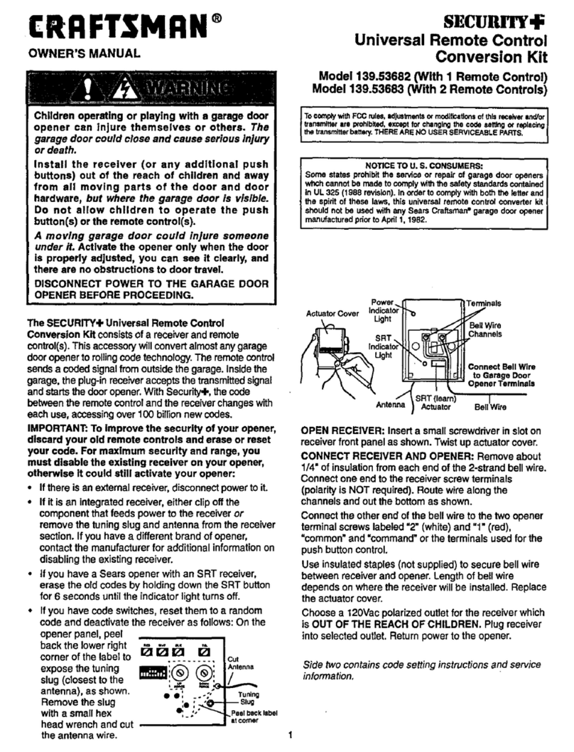 Craftsman SECURITY+ 139.53682 owner's manual Craftsman SECURITY+ 139.53682 owner's manual