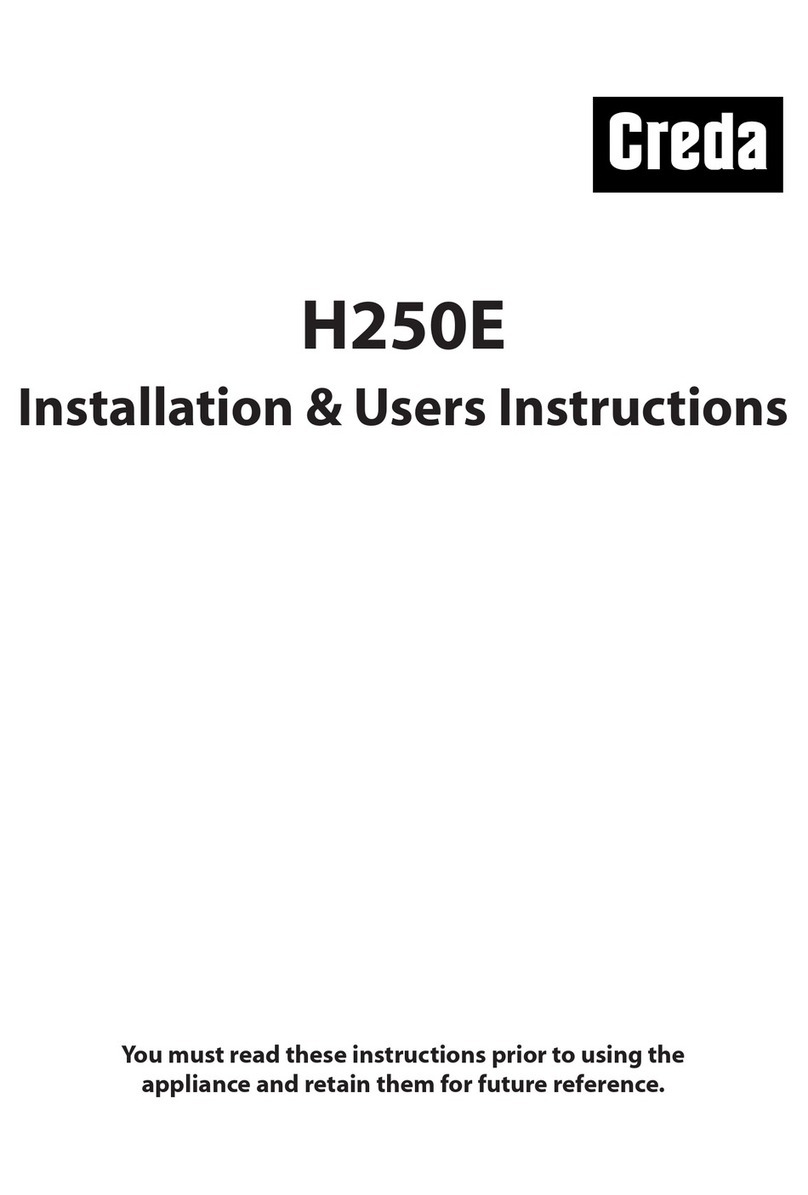 Creda H250E Installation & user's instructions