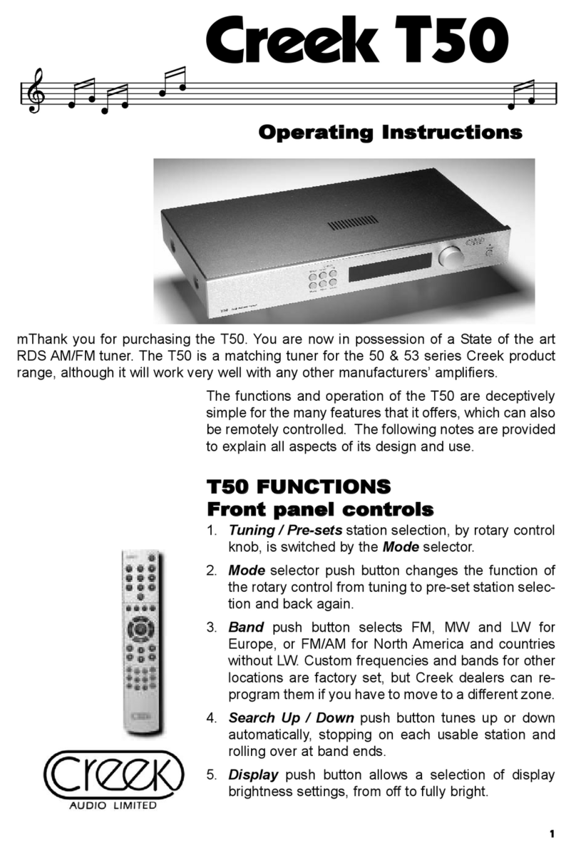 Creek Audio T50 operating instructions
