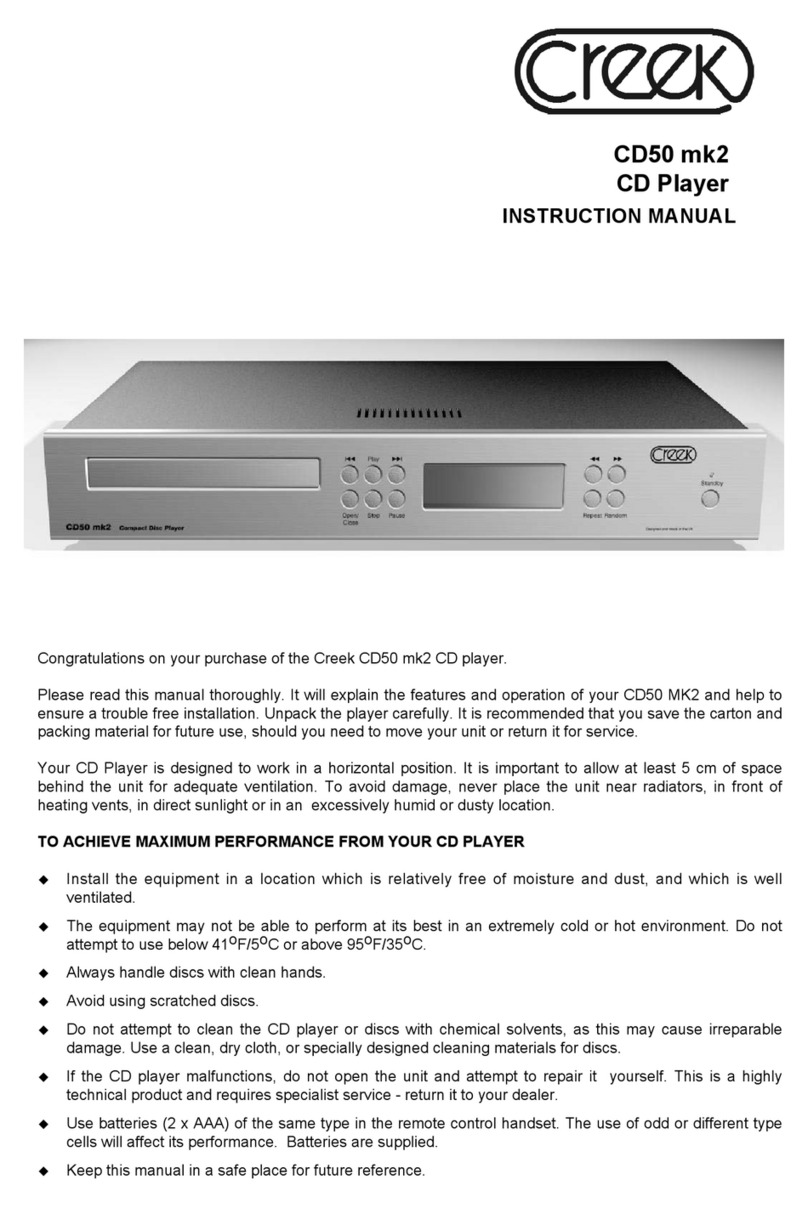 Creek Audio CD50 mk2 User manual