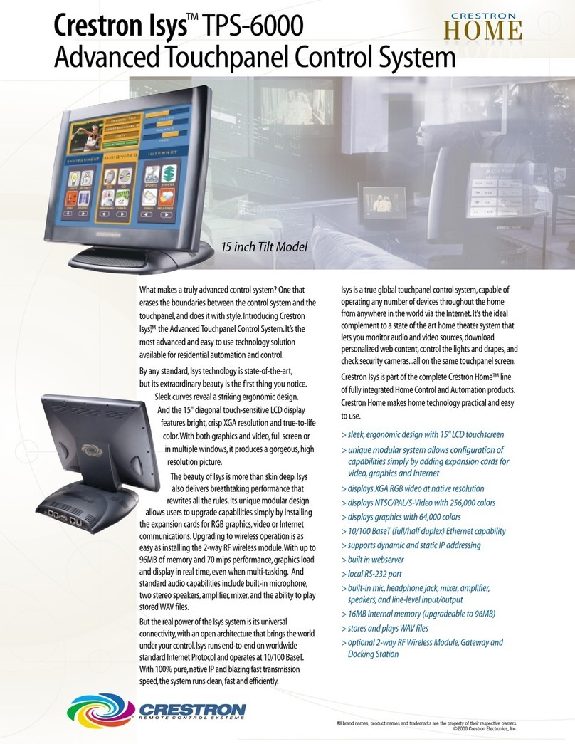 Crestron Isys TPS-6000 User manual