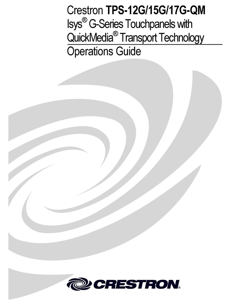 Crestron Isys TPS-15G-QM User manual