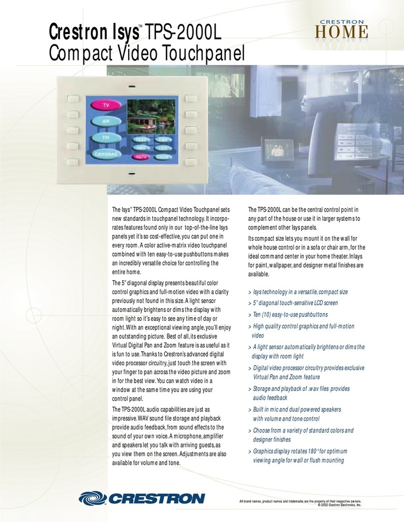 Crestron Lsys TPS 2000L User manual