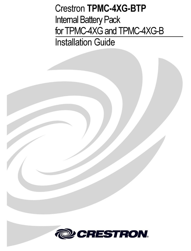 Crestron Internal Battery Pack TPMC-4XG-BTP User manual