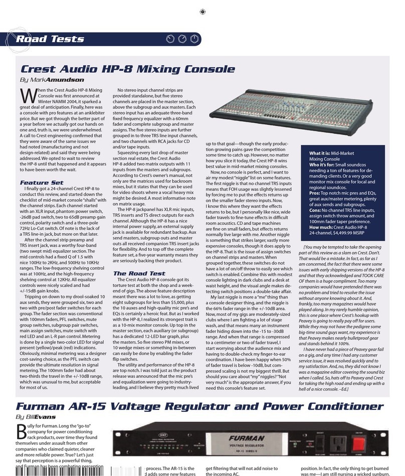 Crest Audio HP-8 brochure
