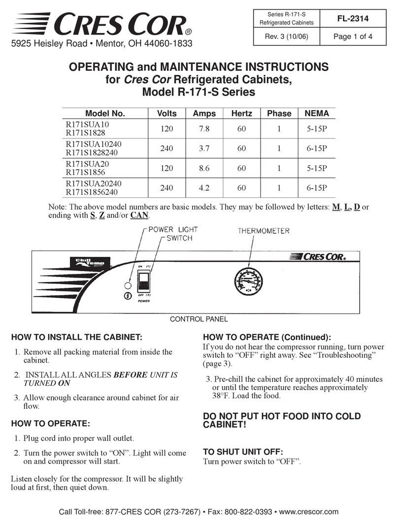 Cres Cor R171S1828 Operating and maintenance instructions