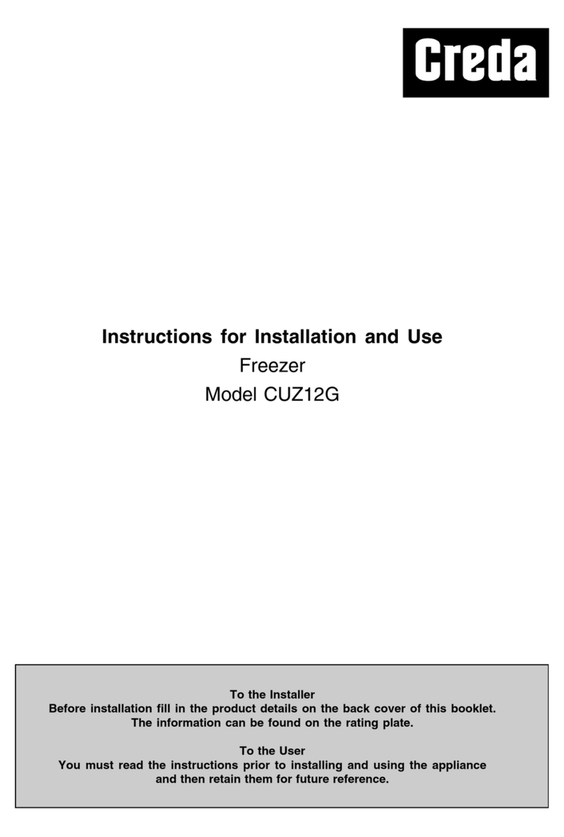 Creda CUZ12G Instructions for installation and use Creda CUZ12G Instructions for installation and use