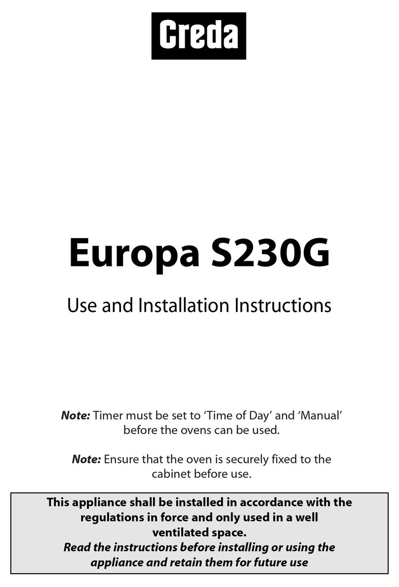 Creda EUROPA S230G Technical manual