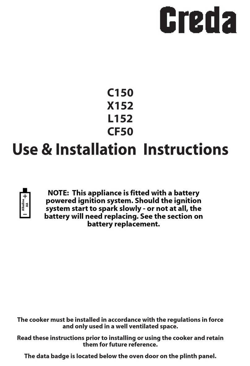 Creda X152 Use and Installation Instructions Creda X152 Use and Installation Instructions