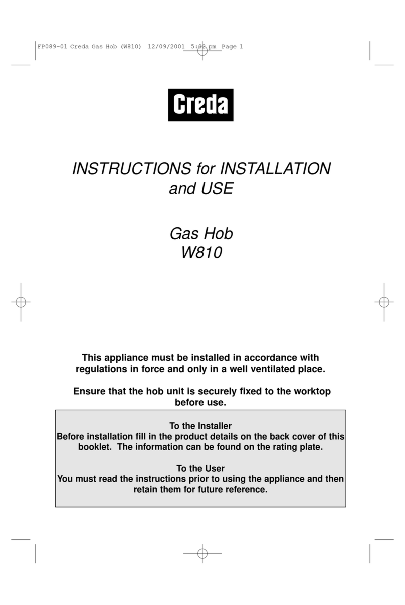 Creda W810 Instructions for installation and use
