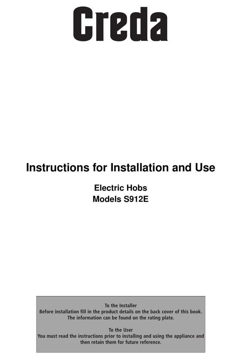 Creda S912E Instructions for installation and use