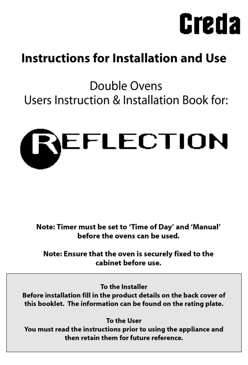 Creda Double Oven Parts list manual