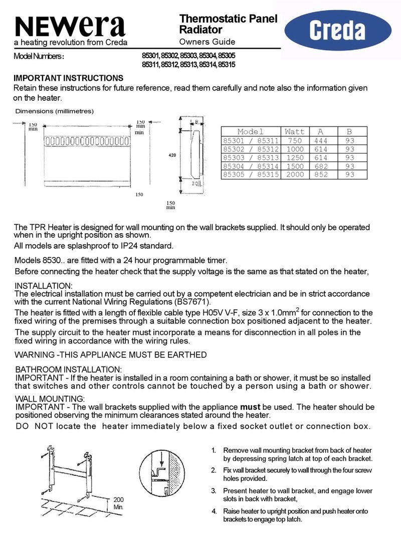 Creda NEWERA 85301 owner's guide