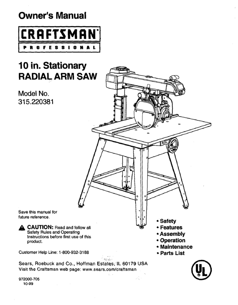 Craftsman 315.220381 owner's manual
